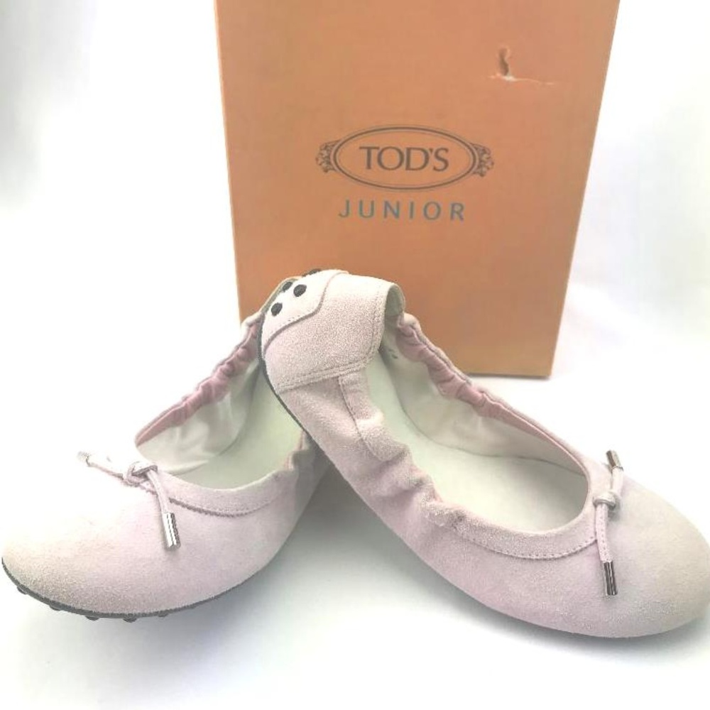 TOD'S JUNIOR Suede Ballet Flats in Light Lavender